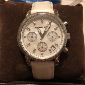 Michael Kors Opal Leather Chronograph Watch